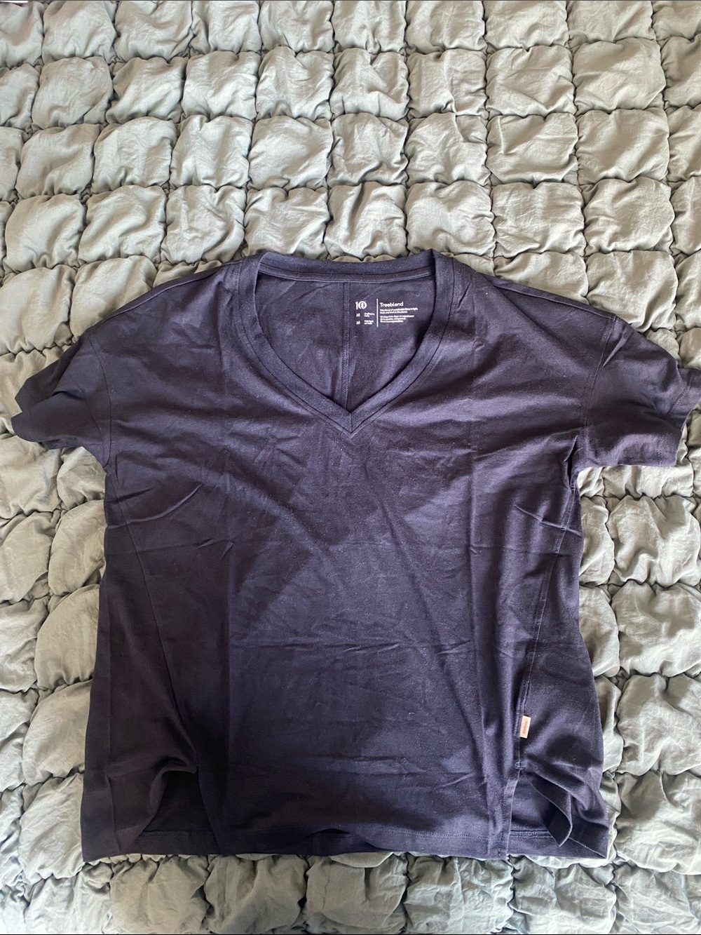 Women's V-Neck Short Sleeve Top - Black